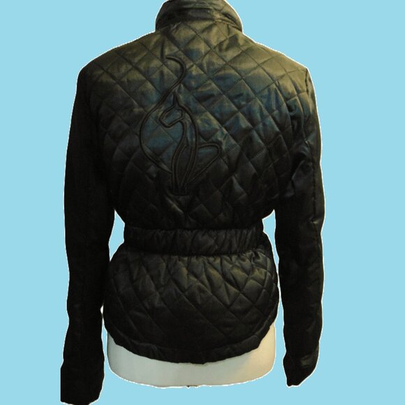 Baby Phat - Quilted Puffer Jacket, w/Leopard lining, Black, USED, size S - Picture 4 of 17